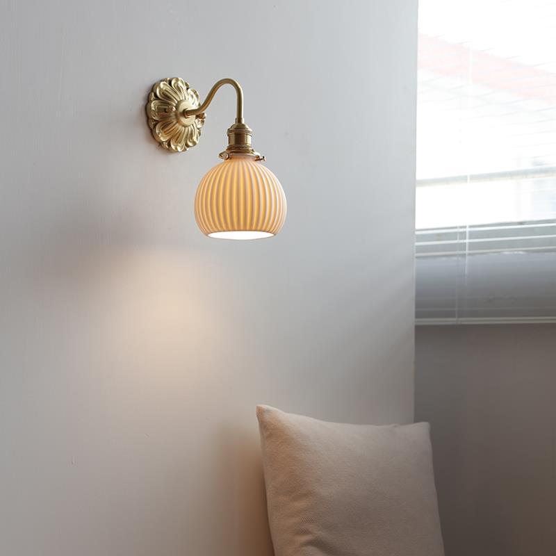 Ceramont Brass and Ceramic Wall Sconce