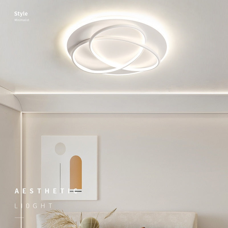 Cloverleaf LED Flush Ceiling Light / 50cm Black 61W / Neutral Light 4500K