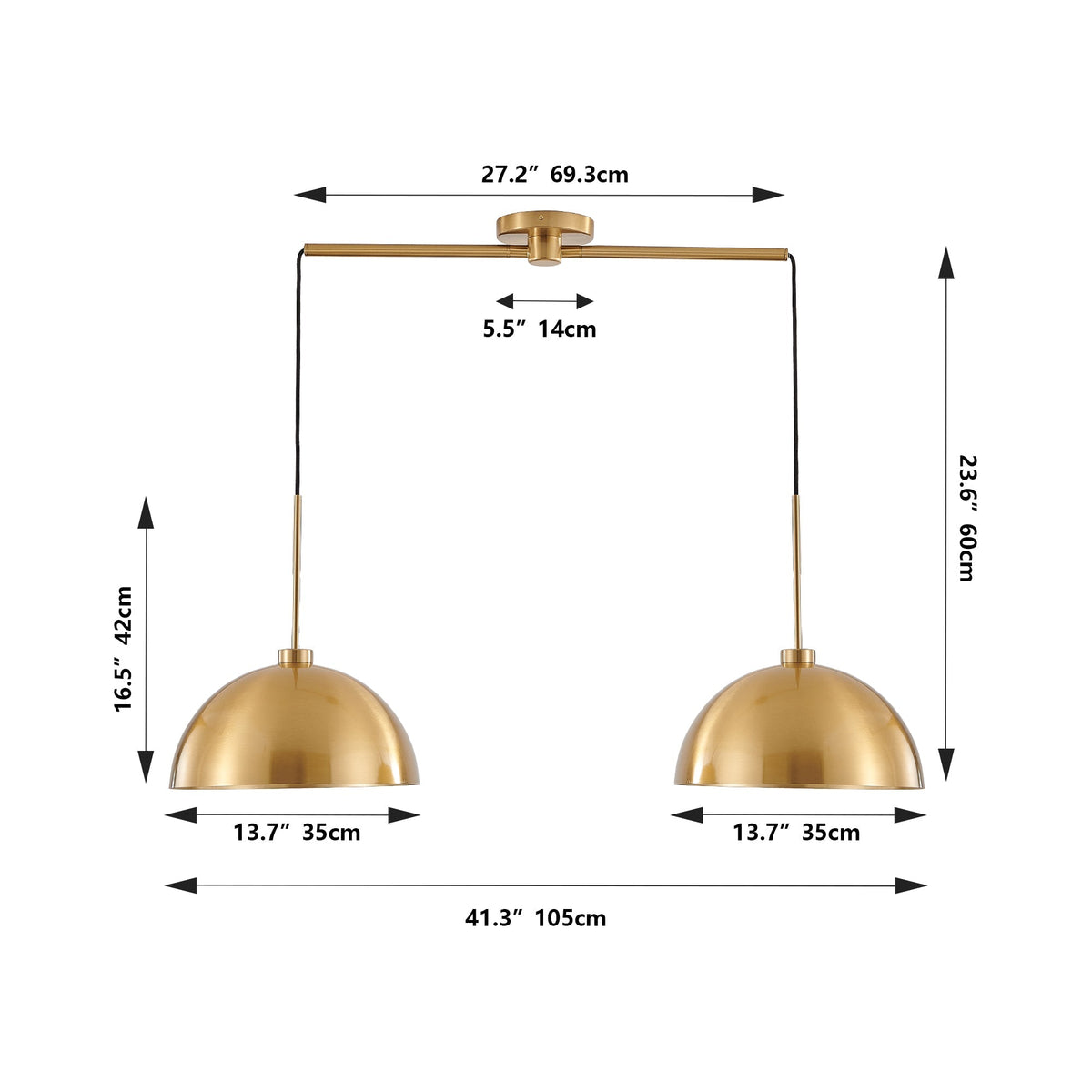 Coppersmith Twin Drop Island Pendant