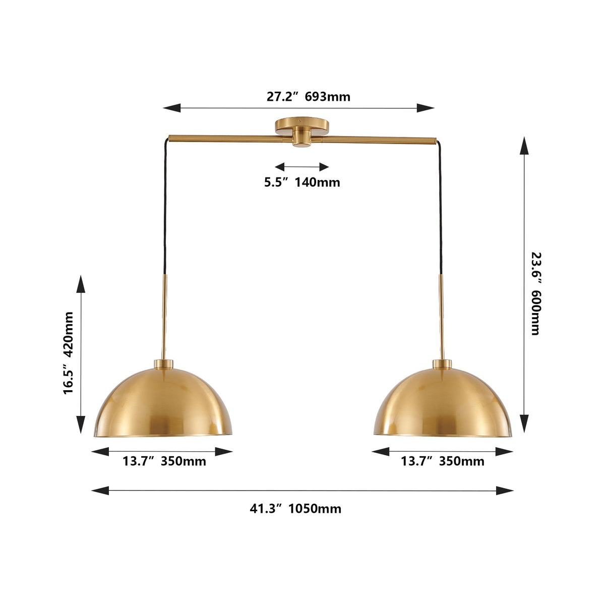 Coppersmith Twin Drop Island Pendant