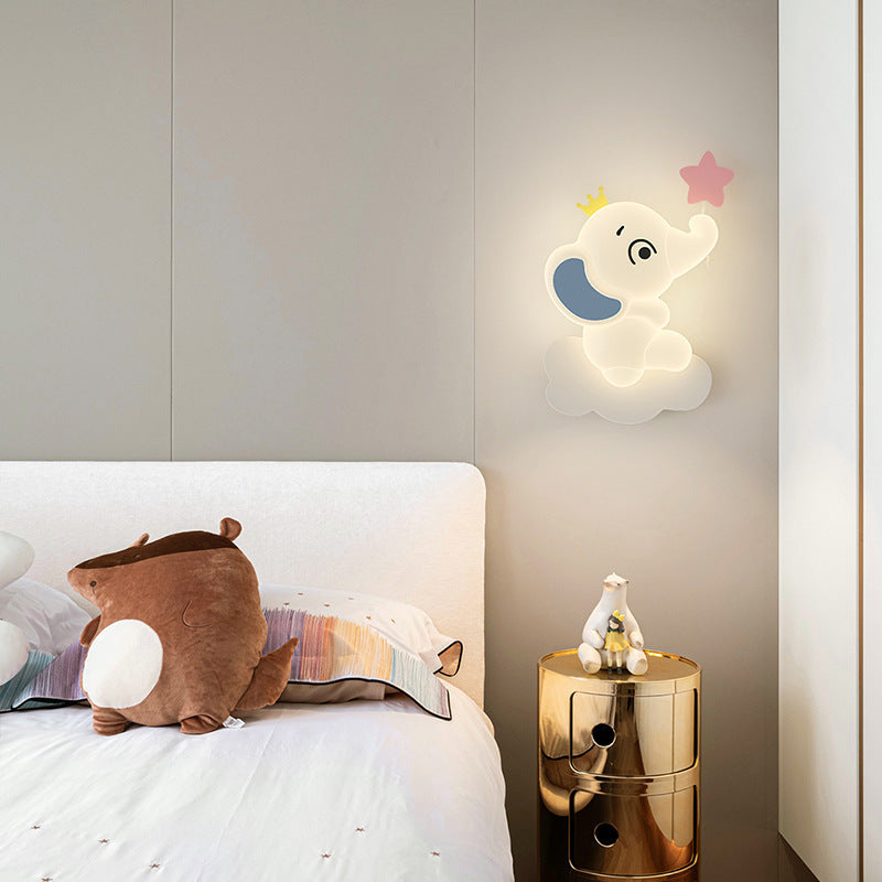 Elephina Cartoon Nursery Wall Light