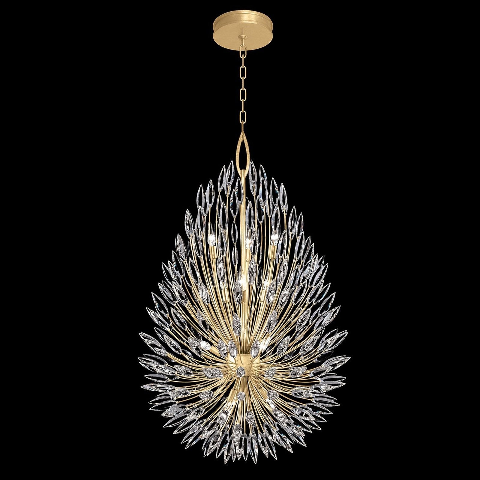 Fleuris Crystal Lily Pendant Light / Gold