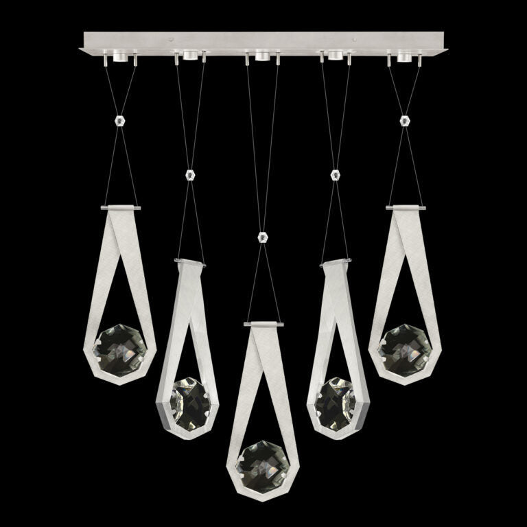 Gemline Five-Drop Crystal LED Pendant