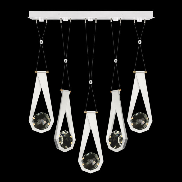 Gemline Five-Drop Crystal LED Pendant