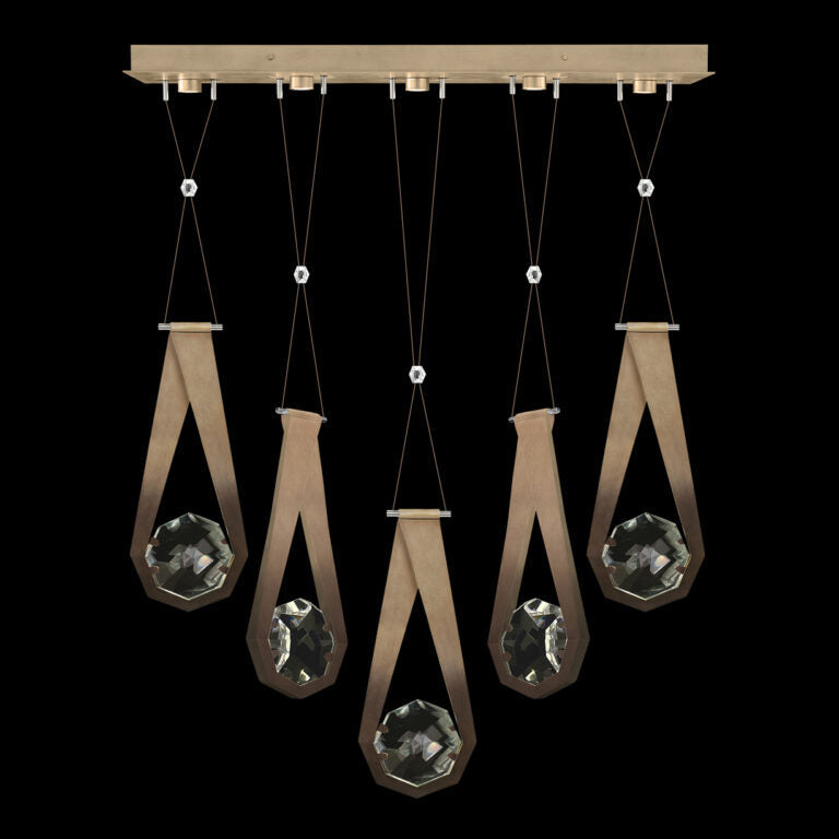 Gemline Five-Drop Crystal LED Pendant