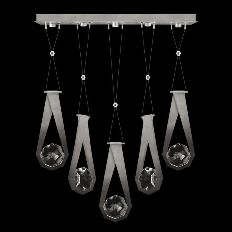 Gemline Five-Drop Crystal LED Pendant