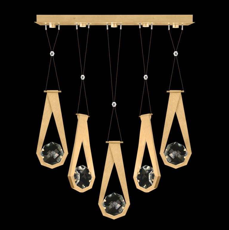 Gemline Five-Drop Crystal LED Pendant
