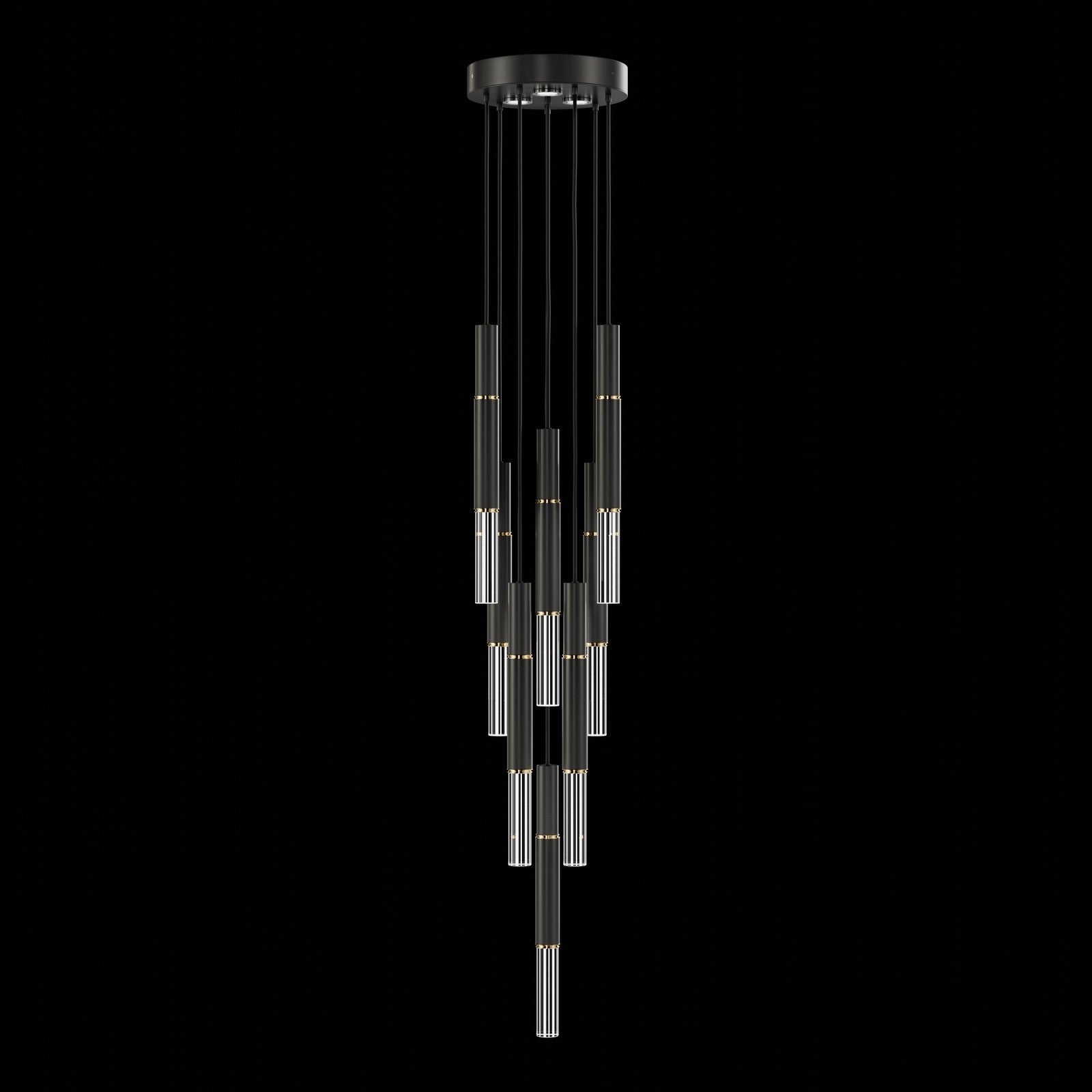 Ombrelle Dual-Beam Artisan Pendant / Black / Brass / No Skin