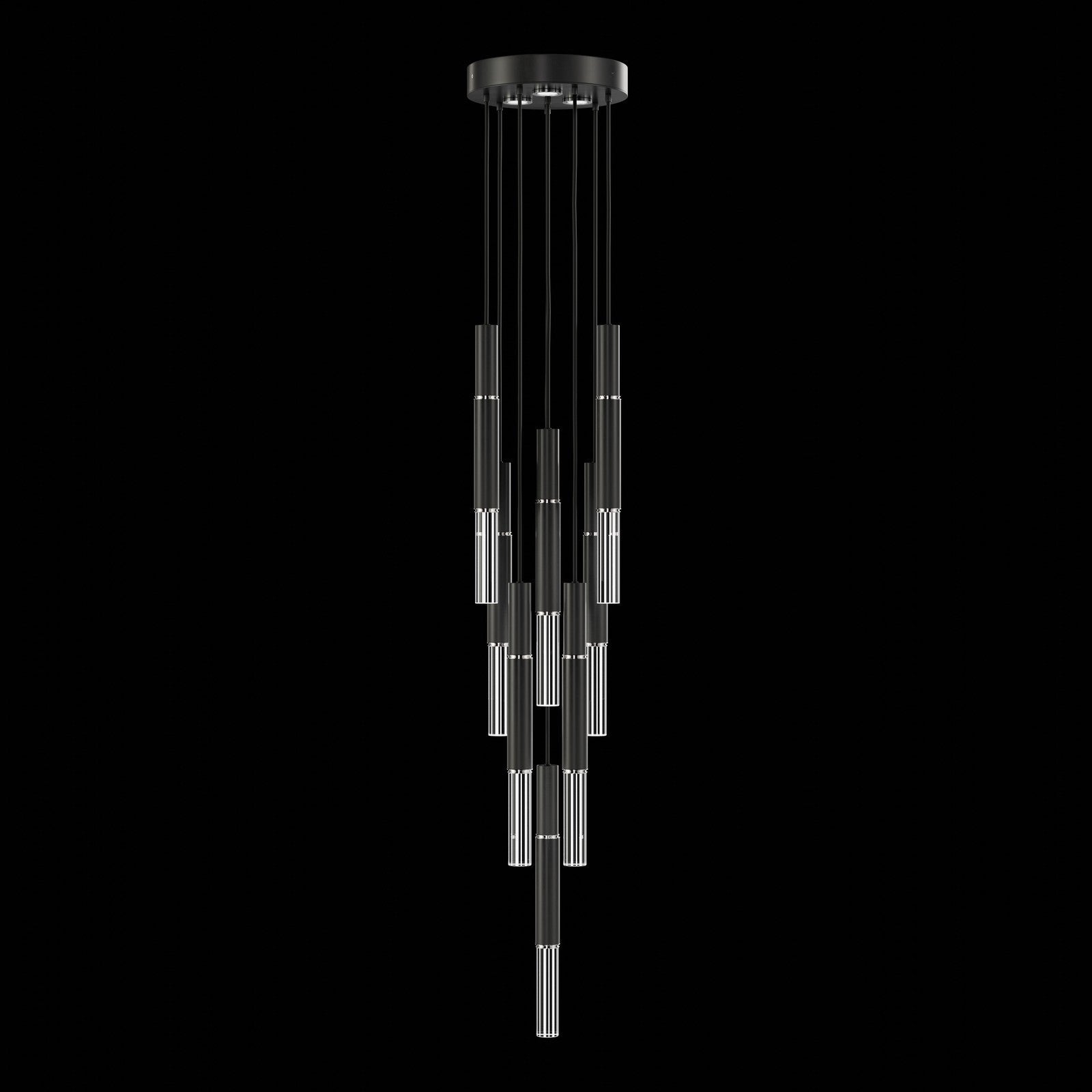 Ombrelle Dual-Beam Artisan Pendant / Black / Nickel / No Skin