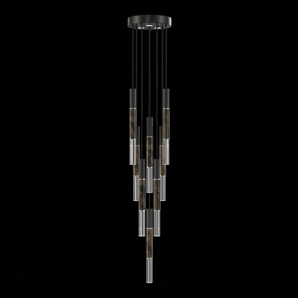 Ombrelle Dual-Beam Artisan Pendant / Black / Nickel / Charcoal
