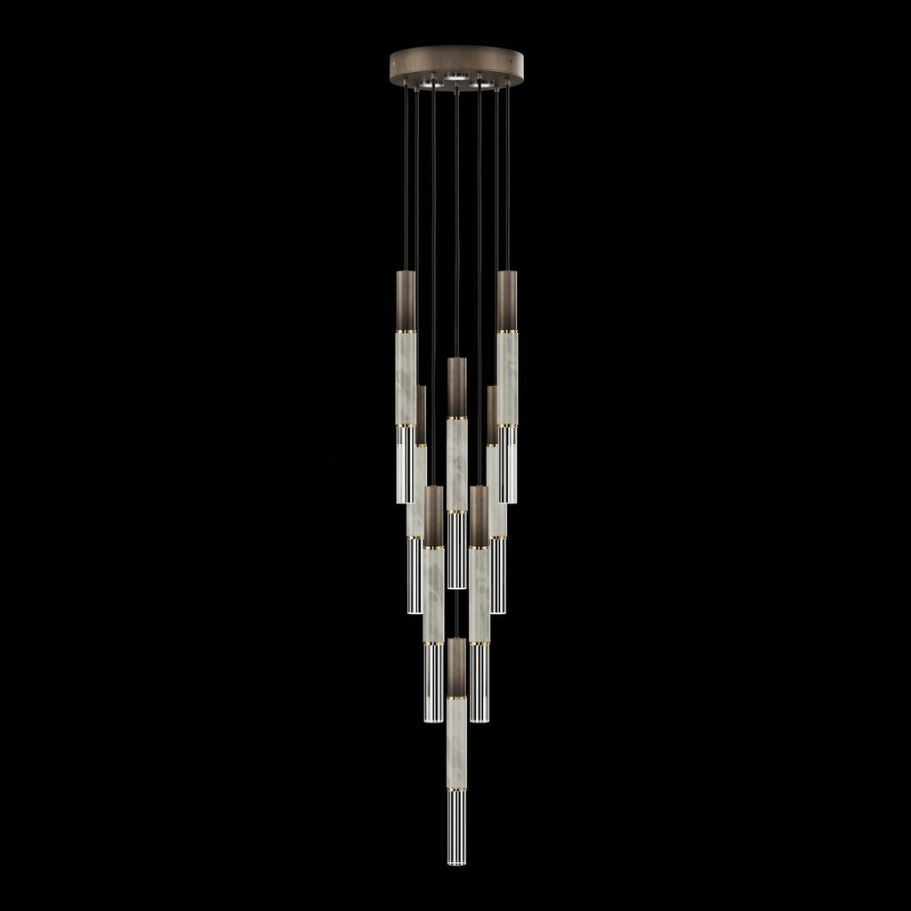 Ombrelle Dual-Beam Artisan Pendant / Bronze / Brass / Smoke