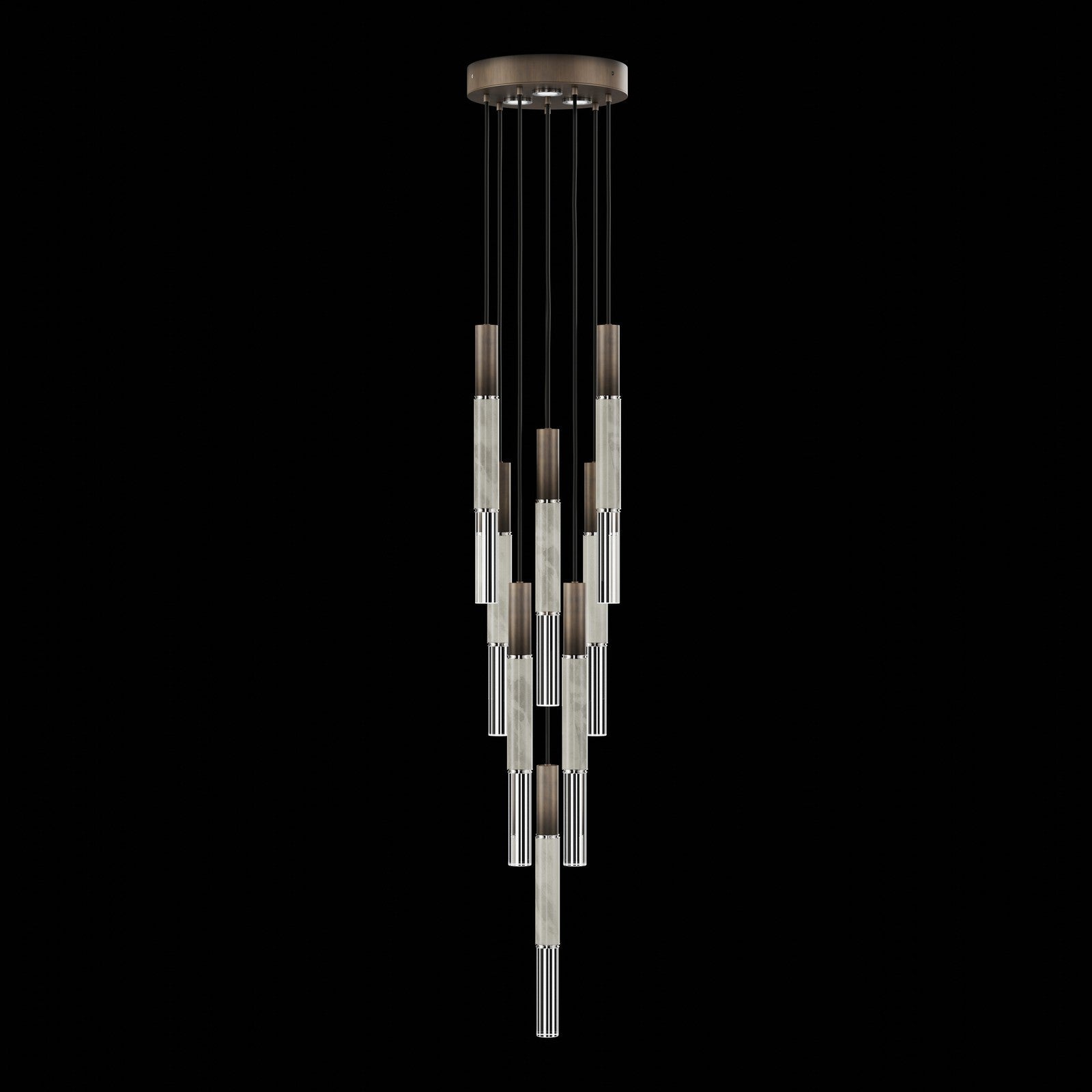 Ombrelle Dual-Beam Artisan Pendant / Bronze / Nickel / Smoke