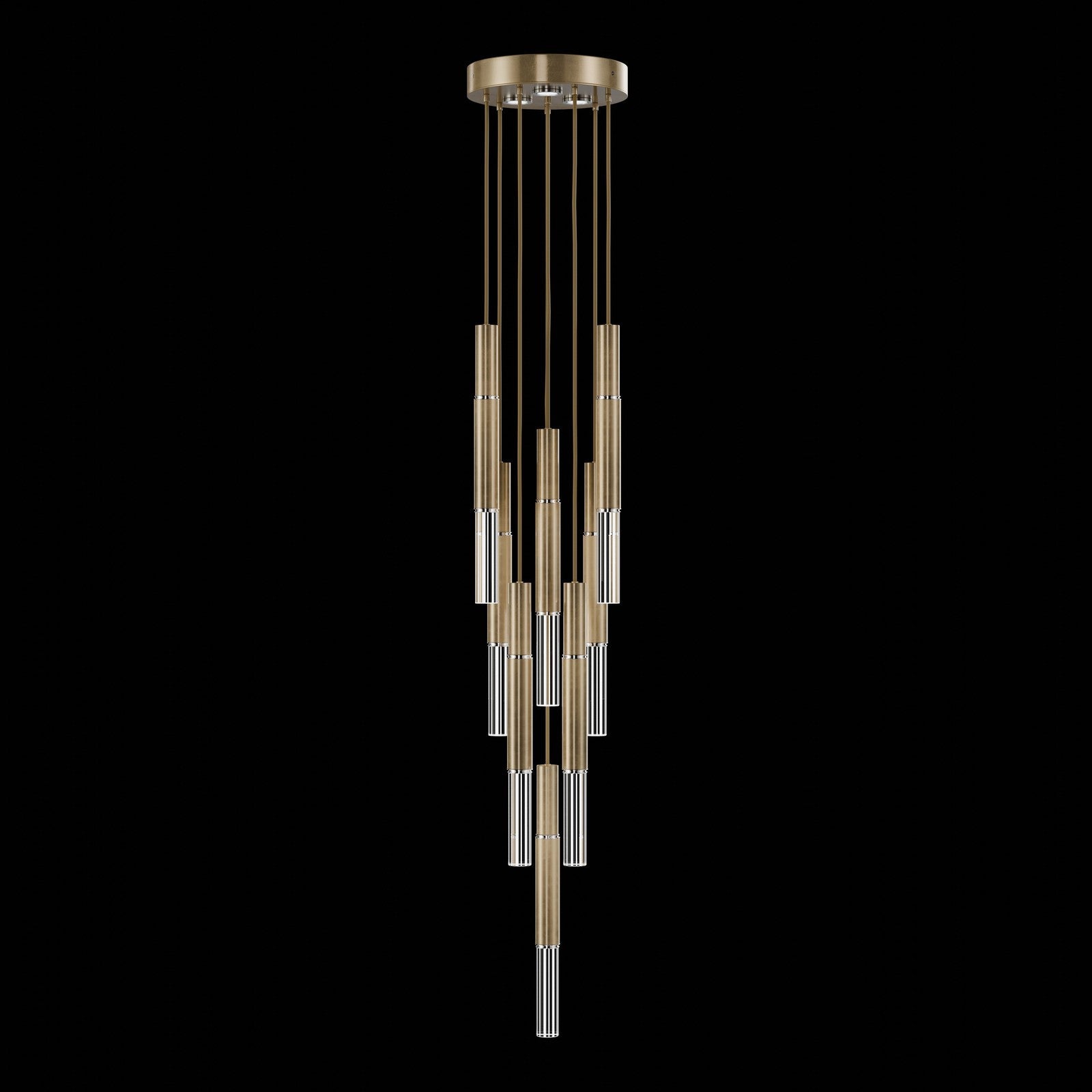 Ombrelle Dual-Beam Artisan Pendant / Gold Leaf / Nickel / No Skin