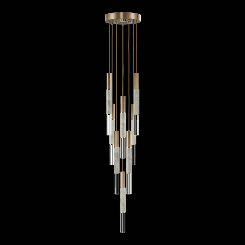 Ombrelle Dual-Beam Artisan Pendant / Gold Leaf / Nickel / Smoke