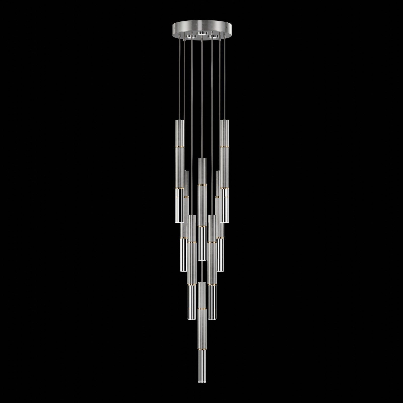 Ombrelle Dual-Beam Artisan Pendant / Silver Leaf / Brass / No Skin