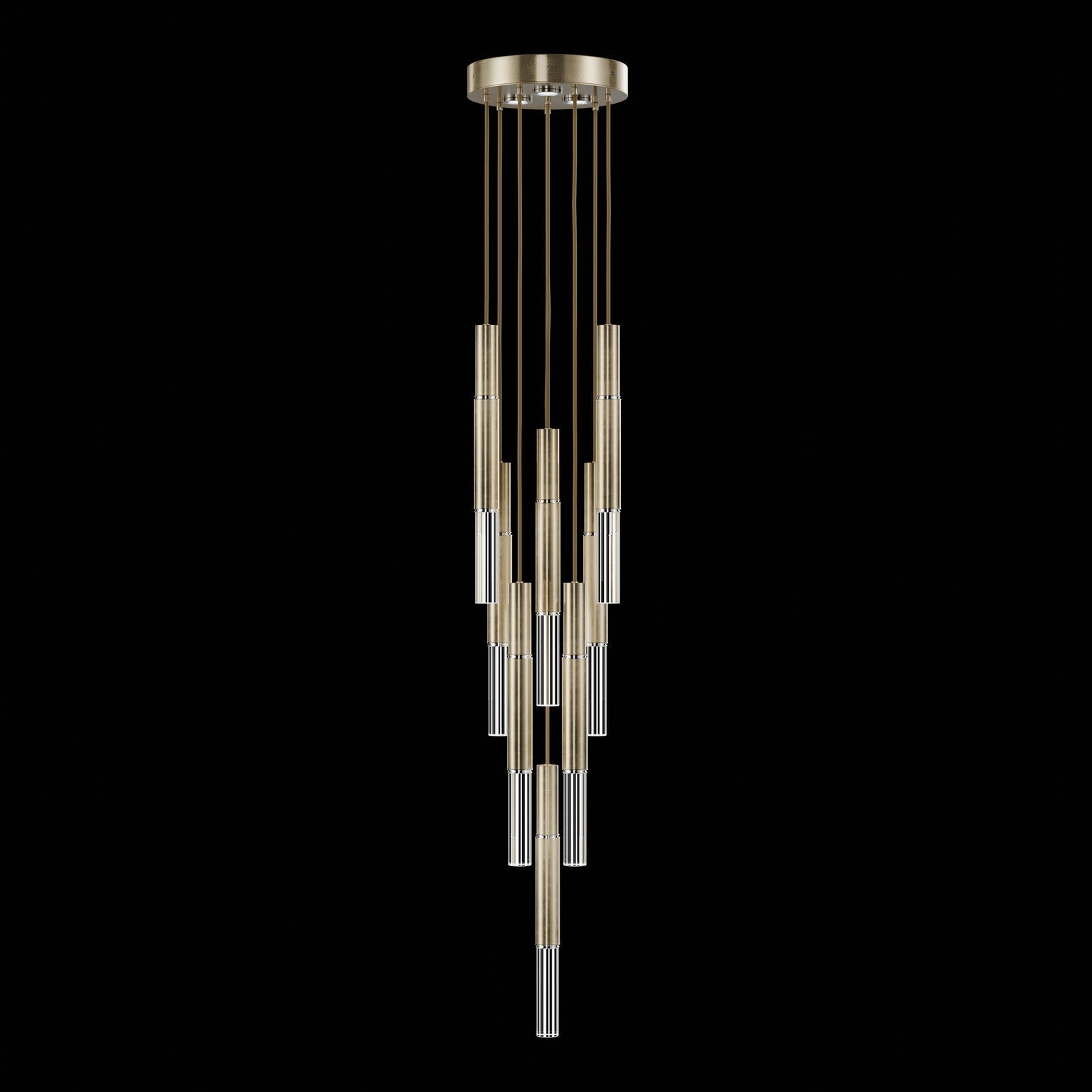 Ombrelle Dual-Beam Artisan Pendant / Soft Gold Leaf / Nickel / No Skin