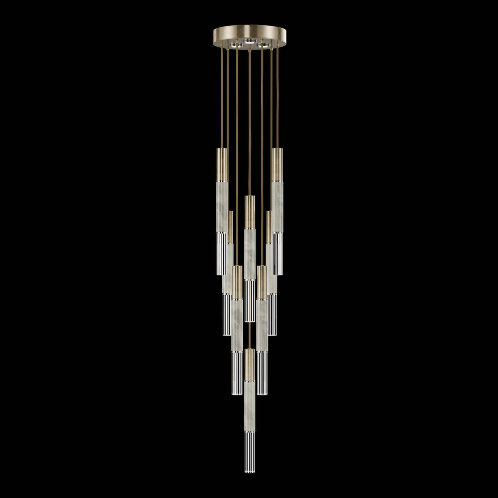 Ombrelle Dual-Beam Artisan Pendant / Soft Gold Leaf / Nickel / Smoke