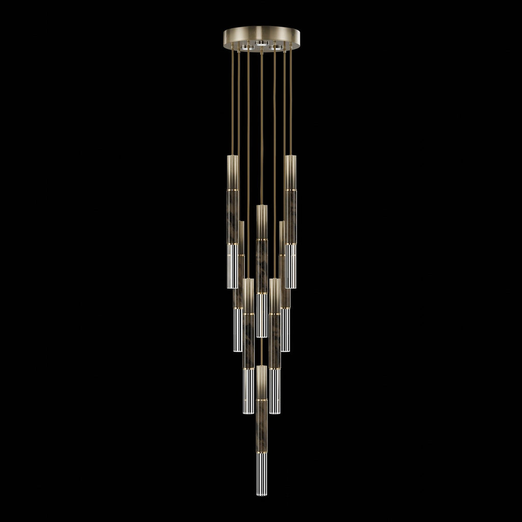 Ombrelle Dual-Beam Artisan Pendant / Ombre Bronze / Brass / Charcoal
