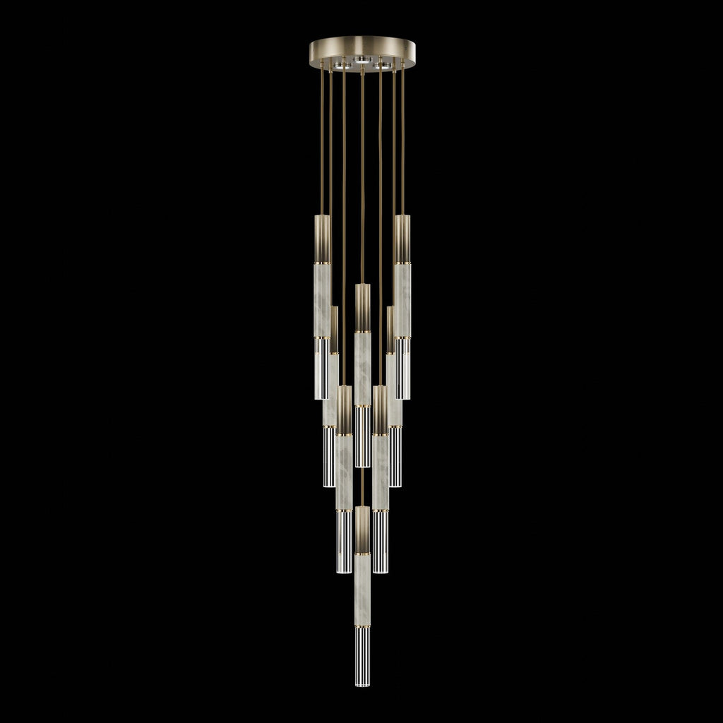 Ombrelle Dual-Beam Artisan Pendant / Ombre Bronze / Brass / Smoke