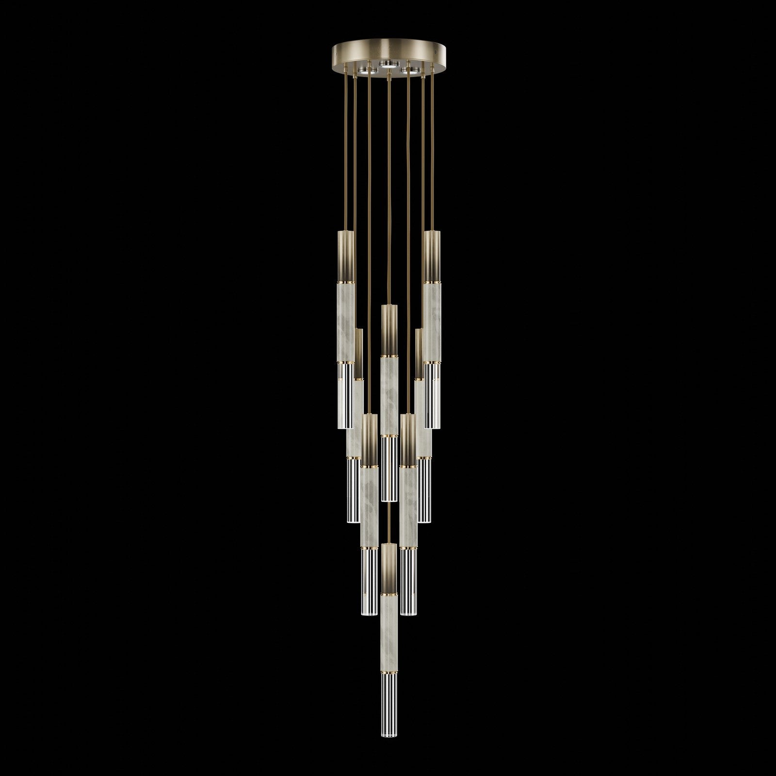 Ombrelle Dual-Beam Artisan Pendant / Ombre Bronze / Brass / Smoke