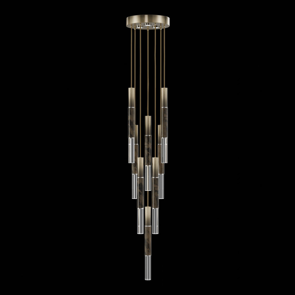 Ombrelle Dual-Beam Artisan Pendant / Ombre Bronze / Nickel / Charcoal