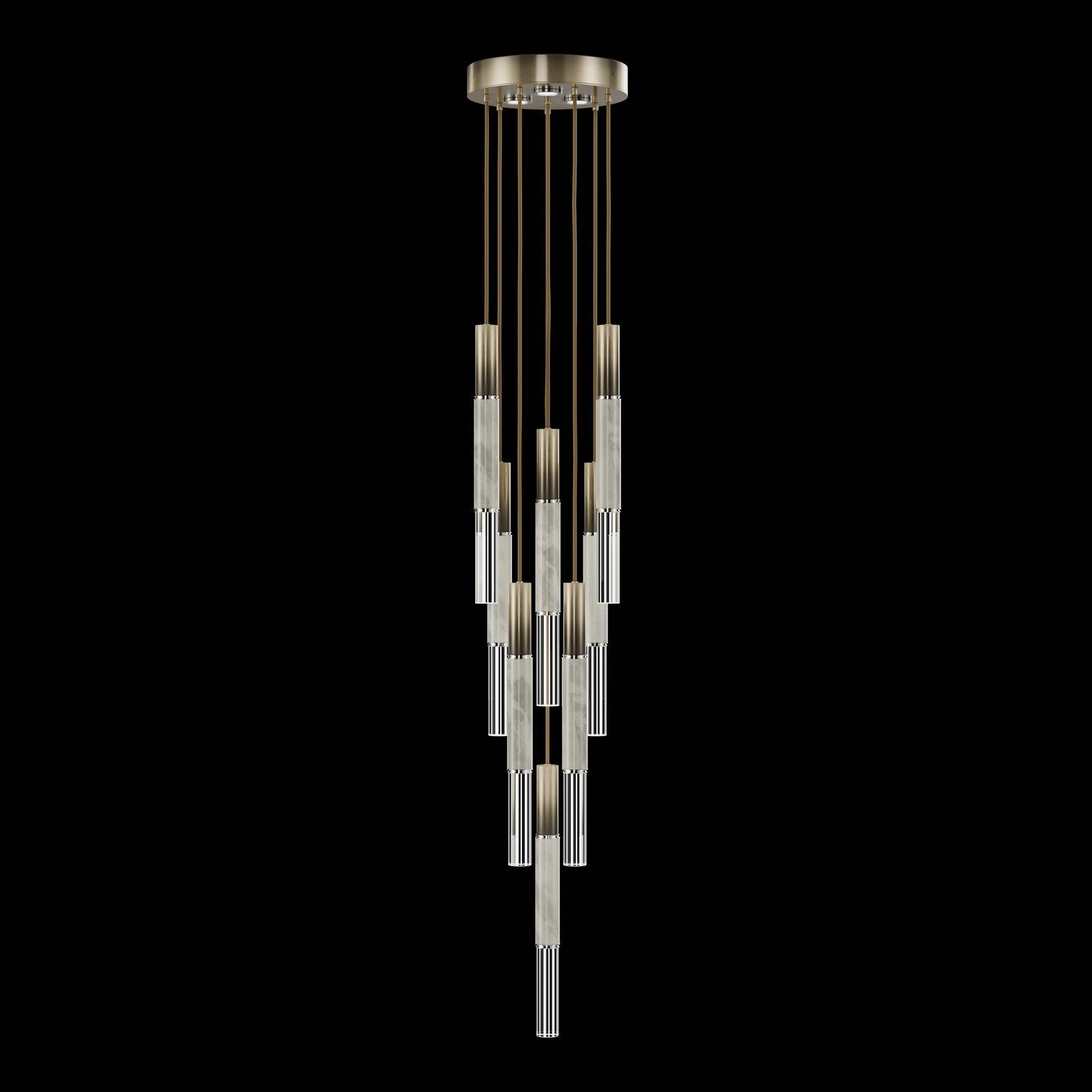 Ombrelle Dual-Beam Artisan Pendant / Ombre Bronze / Nickel / Smoke