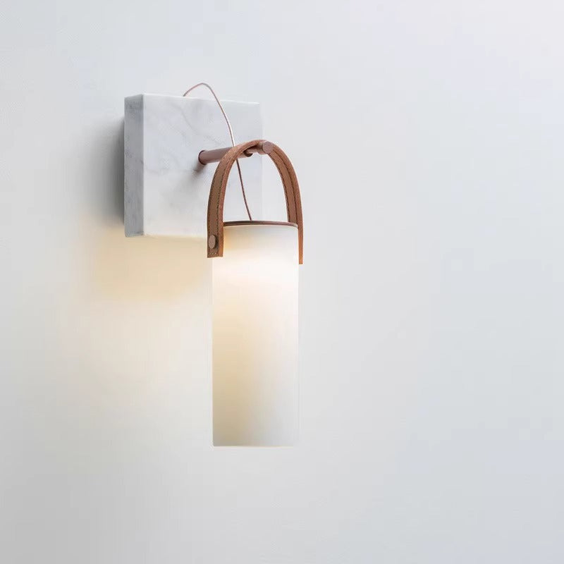 Opaline Column Glass Wall Sconce